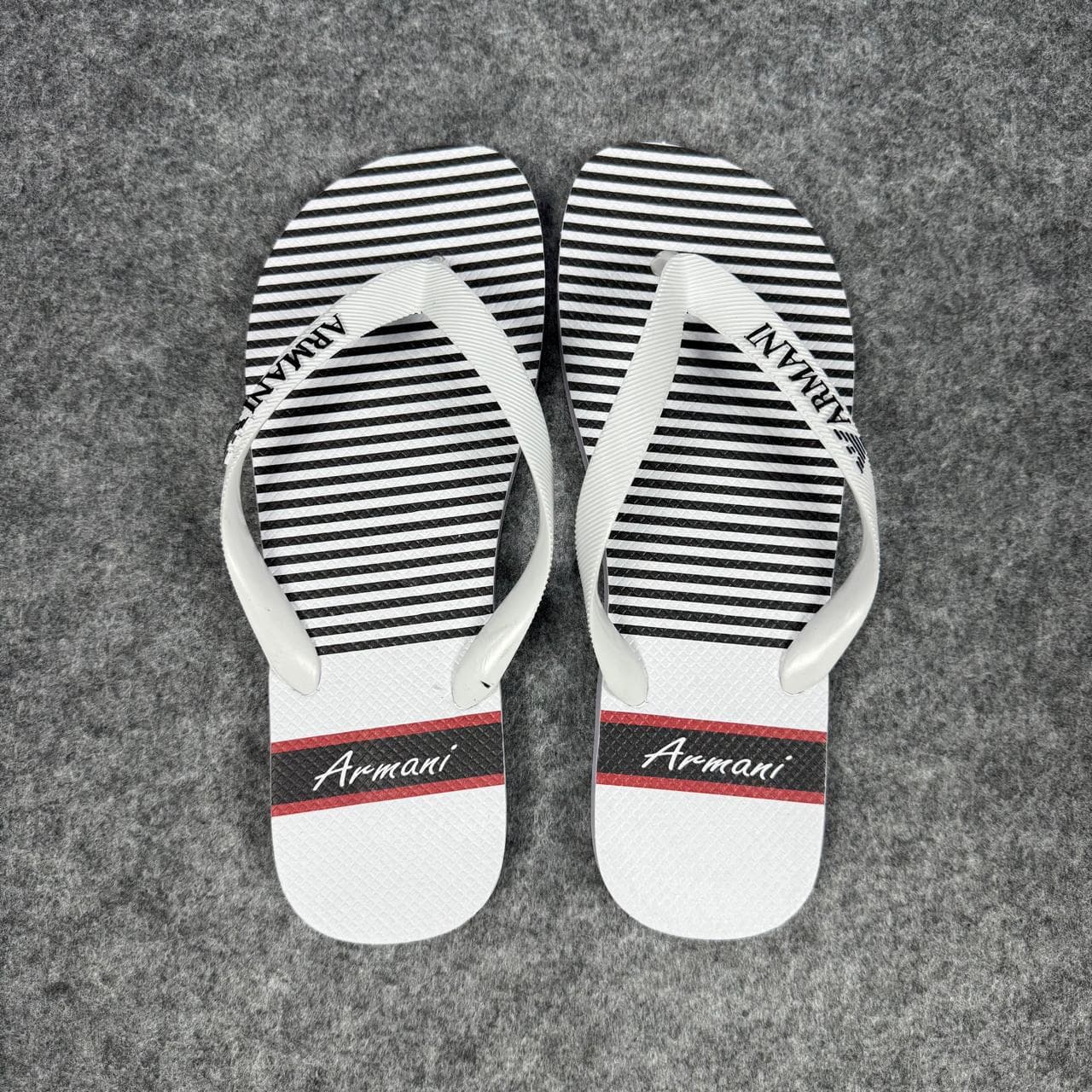 Chinelo Armani Listrado Branco